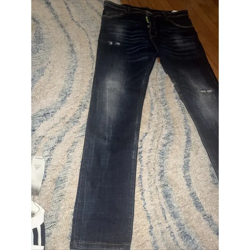 Dsquared2 jeans men blue cool guy jeans medium wash distressed cotton denim